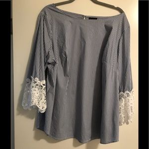 Blue and white XL Liz Claiborne blouse